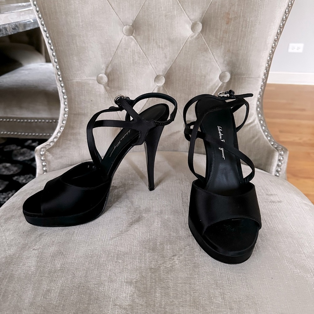 Satin Platform Ferragamo heels